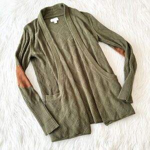 Market & Spruce Green Knit Open Cardigan
